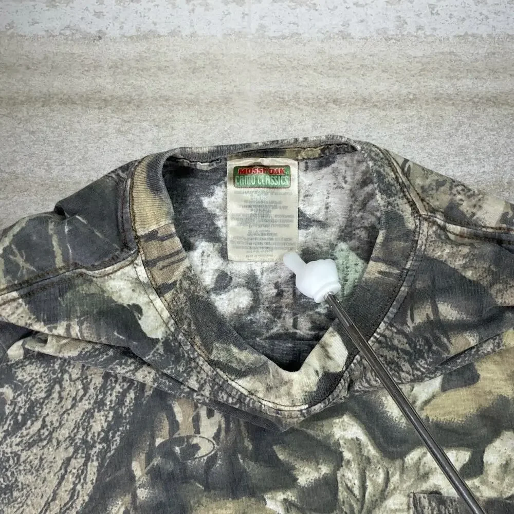 Vintage 90s Mossy Oak Shirt Mens XL Hunting Camo Cotton Short Sleeve Woodland - Picture 4 of 5